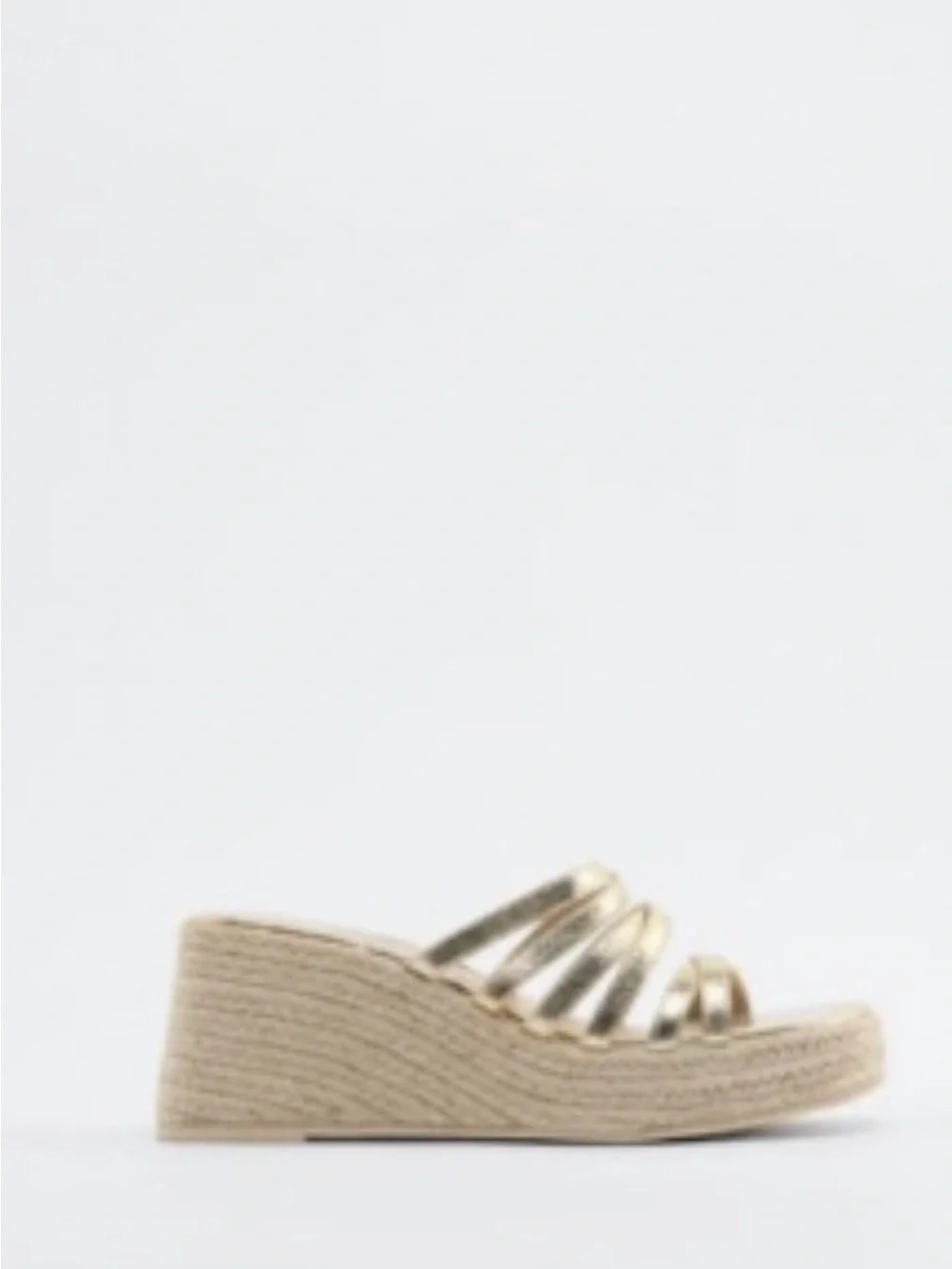 Zara Metallic Gold Wedge Espadrille Slide